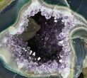 Sparkling Purple Amethyst Geode with Calcite - Uruguay #57193-1